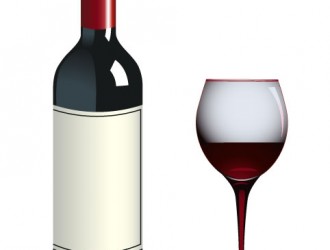 Bottiglia e bicchiere di vino – Bottle and glass of wine