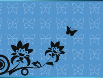 sfondo con farfalle e fiori – batterfly and floral background