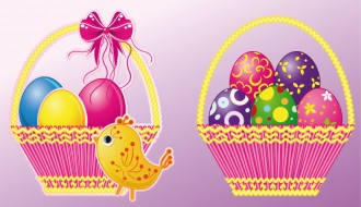cesto con uova di Pasqua – basket with Easter eggs