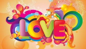 scritta Love colorata – Colorful Love
