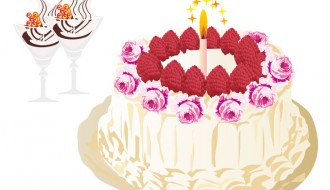 torta di compleanno con gelati – birthday cake and ice cream