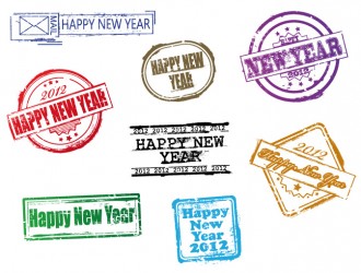 timbri Happy New Year – stamps Happy New Year