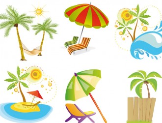 estate, palme, ombrellone – summer elements