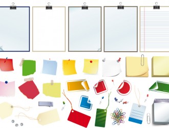 post it – office clipboard – note papers – graffette – paper clips