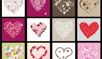 12 bigliettini floreali cuore – floral hearts cards