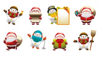 icone Babbo Natale pupazzo neve – Santa Claus snowman icons