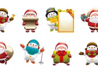 icone Babbo Natale pupazzo neve – Santa Claus snowman icons