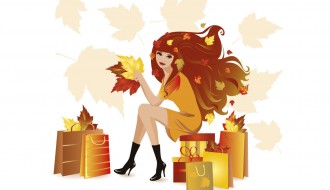 ragazza autunno spesa – autumnal shopping girls