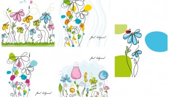fiori colarati – 5 floral background