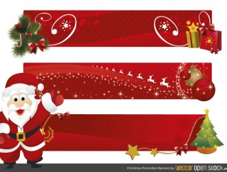 3 banner rossi Natale – red Christmas banner
