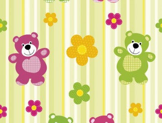 pattern orsi fiori – baby bear flowers