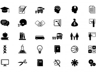 30 icone educazione scuola – educational icon set