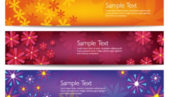 3 banner fiori – colorful vector flower banners