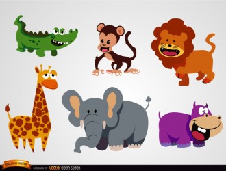 6 animali selvaggi – wild animals in funny cartoons
