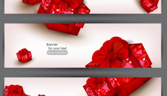3 red gift banner – banner regali rossi