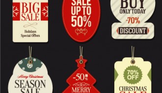 Christmas big sale  tags – targhette saldi Natale