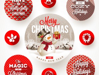 targhette rotonde Natale – round Christmas labels
