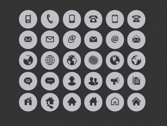 30 icone circolari internet – internet contact circle icons