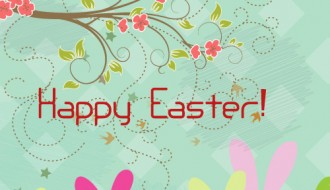 Pasqua conigli ramo fiori – Happy Easter rabbits
