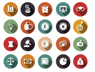 20 icone circolari economia – economy circle icons