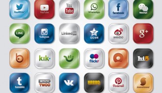 24 social media sites, apps icons, logos – icone social