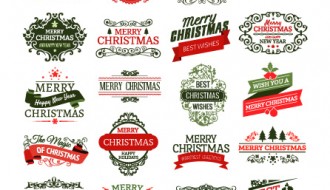 28 Merry Christmas badges – cartellini Natale