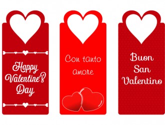 3 targhette San Valentino – Valentine Day labels