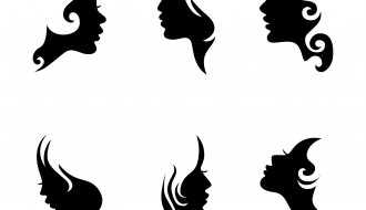 6 sagome viso donna – woman face silhouette