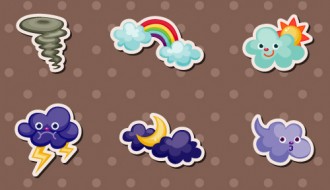 12 icone meteo cartoon – cute weather icons