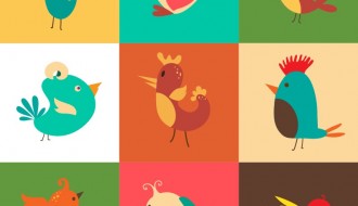 9 uccelli – cartoon birds