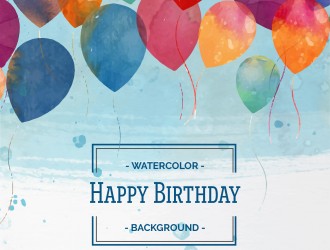 palloncini acquerello compleanno – watercolor happy birthday