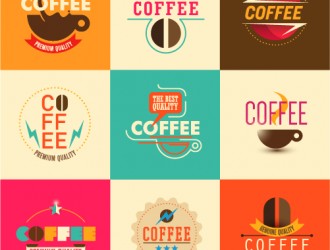 9 coffee stickers set – etichette caffè