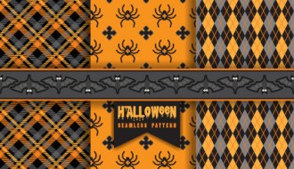 3 Halloween pattern, ragni, pipistrelli – bats, spiders