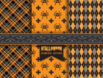 3 Halloween pattern, ragni, pipistrelli – bats, spiders