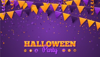 sfondo Halloween, bandierine – Halloween party, flags