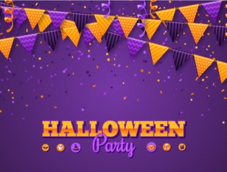 sfondo Halloween, bandierine – Halloween party, flags