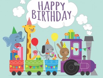 compleanno, treno, animali – birthday, train, animals