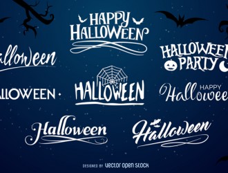 scritte, font Halloween – typography label set