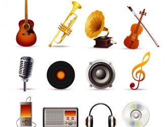musica, strumenti musicali – music set