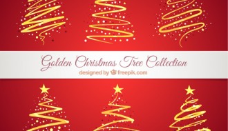 6 alberi di Natale dorati – golden Christmas trees