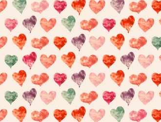 pattern cuori acquerelli – watercolor hearts pattern