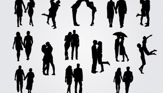 14 coppie innamorati – couples in love silhouettes