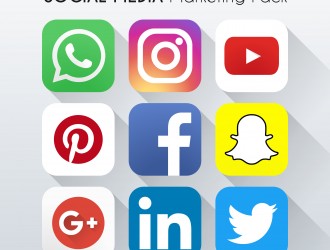 9 social media icons marketing pack