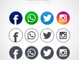 12 icone social – facebook, instagram, whatsapp, twitter
