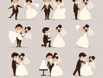 9 coppie sposi – silhouettes wedding couples