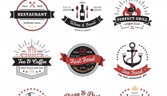 9 loghi ristoranti – cafè and restaurant logos