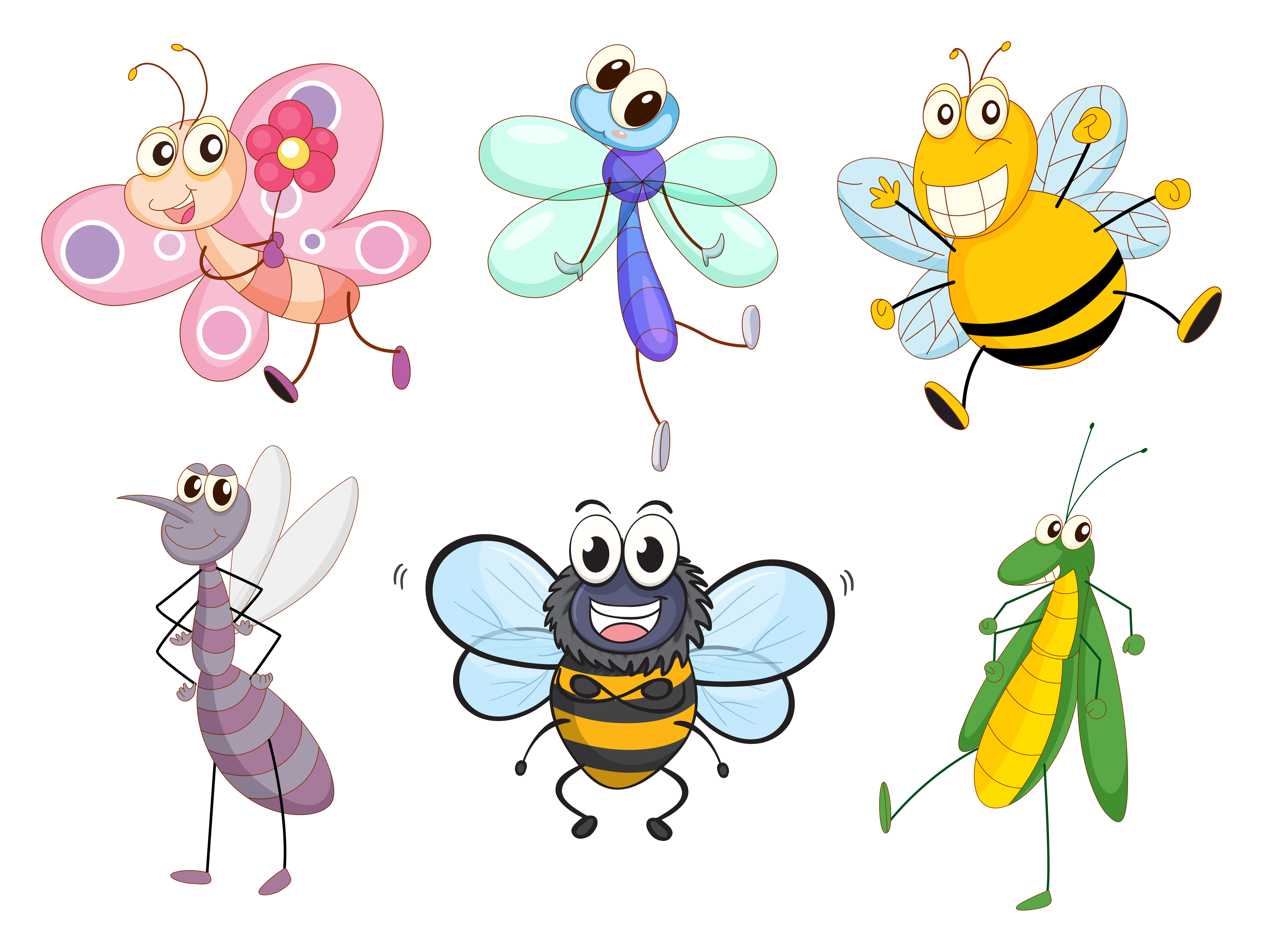 6 insetti – cartoon insects | Vettoriali Gratis.it (Free Vectors)